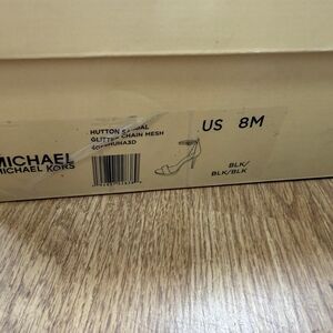 Michael Kors Black Glitter Chain Sandals